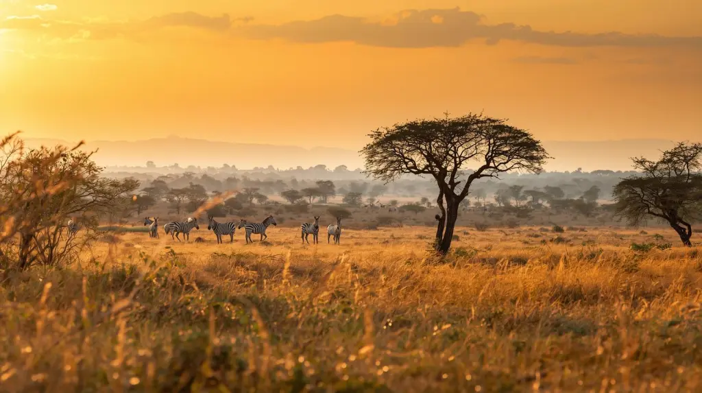 Zebra at sunset in Meru National Park